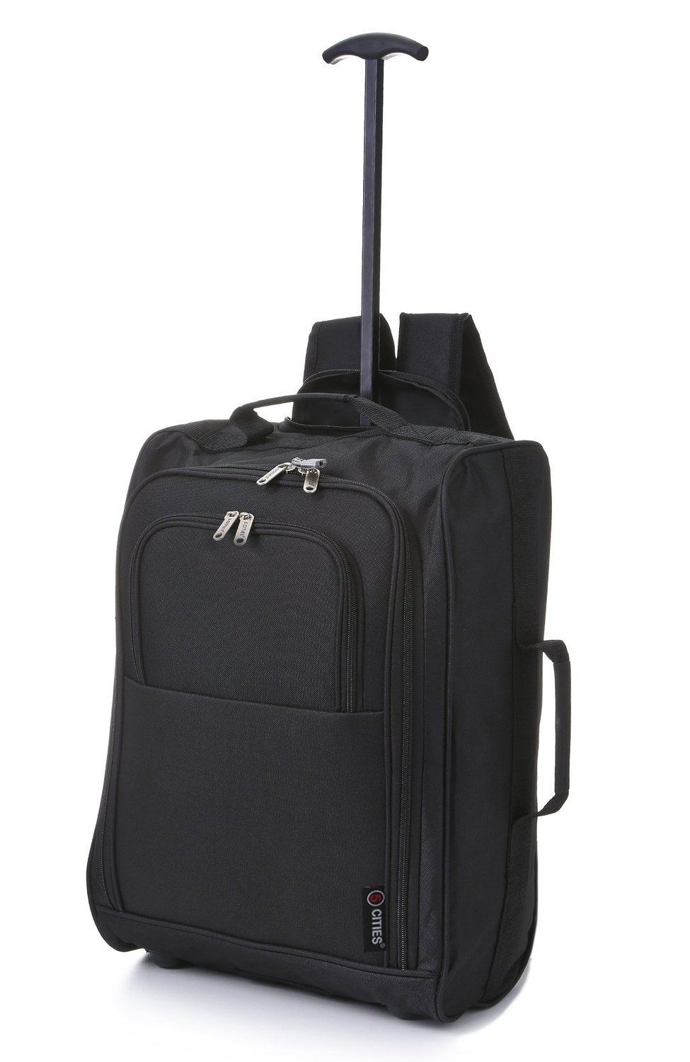 5 Cities21"/55cm Backpack Trolley Bag Carry On Lightweight Travel Cabin Approved with Shoulder Straps Wheels Suit Case Hand Luggage with 2 Year Warranty