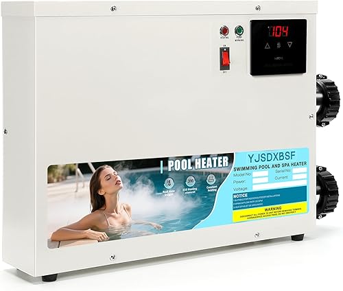 Calentador de piscina 9KW 220V-240V Calentadores eléctricos de piscina de agua caliente, termostato con pantalla táctil para bañeras y piscinas