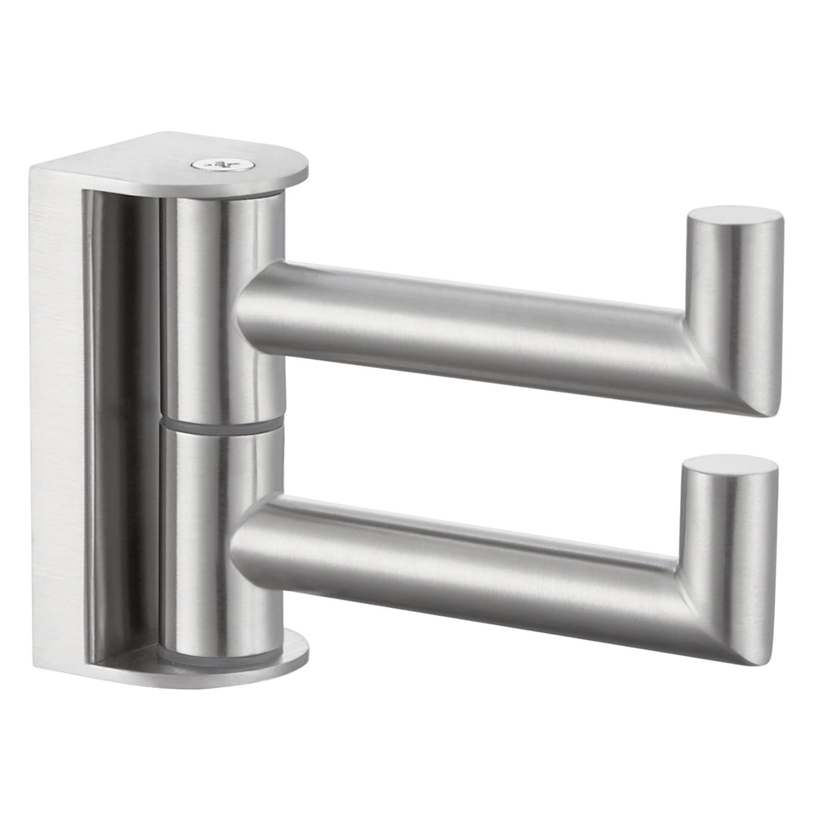 Angle Simple Swivel Towel Hook, SUS 304 Stainless Steel Hand Towel Hook for Bathroom, Foldable Robe Coat Hanger, Brushed Nickel