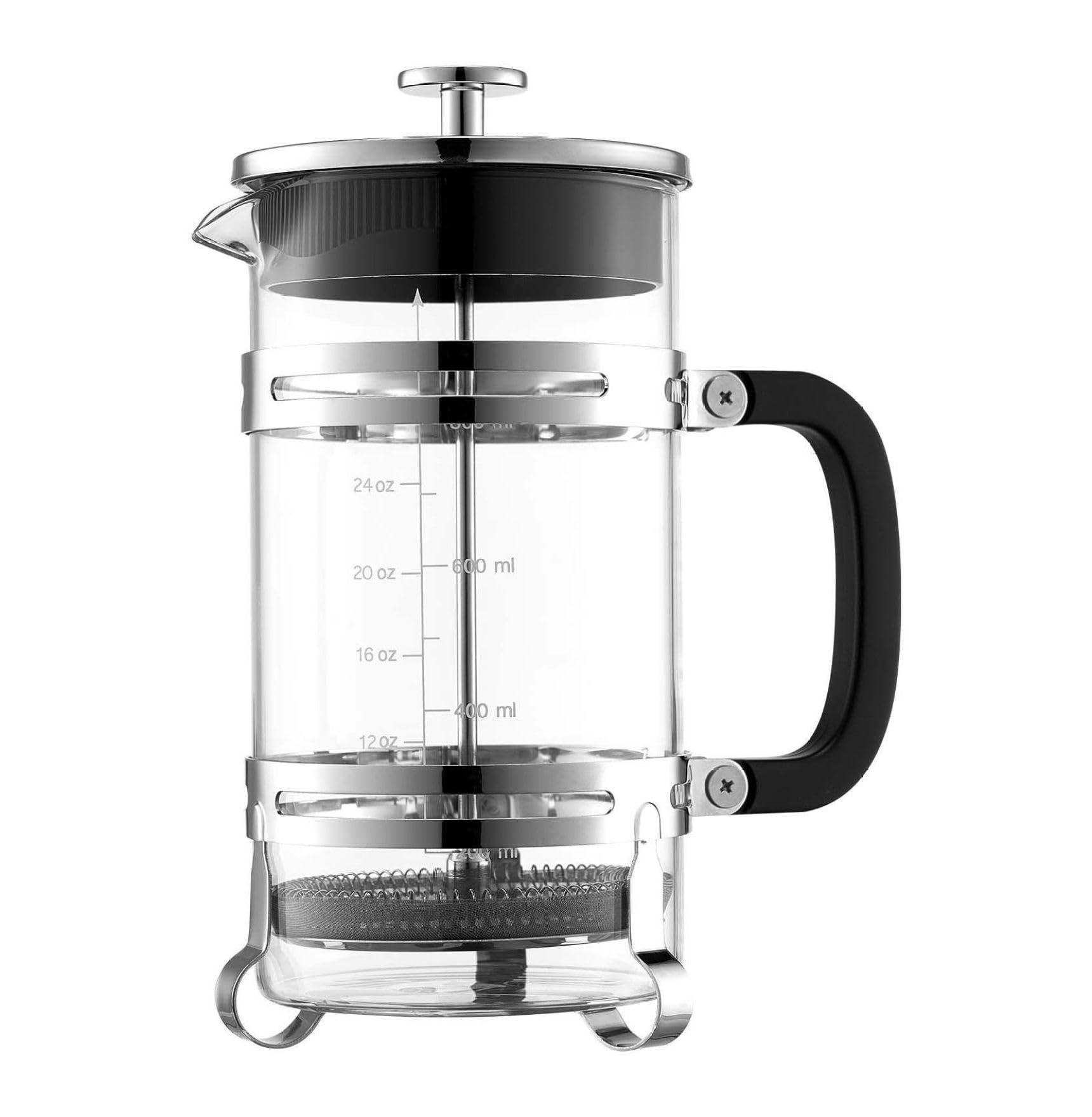 French Press Coffee Maker 34oz Borosilicate Glass Stainless Steel Filter