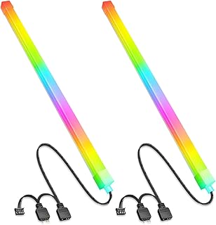 GERUI 2 Stück PC ARGB Strip Chassis-Lichtleiste mit Gehäuselüfter erhältlich computer zubehör LED für ARGB gehäuse pc gehäuse stripes,5V 3Pin,30cm