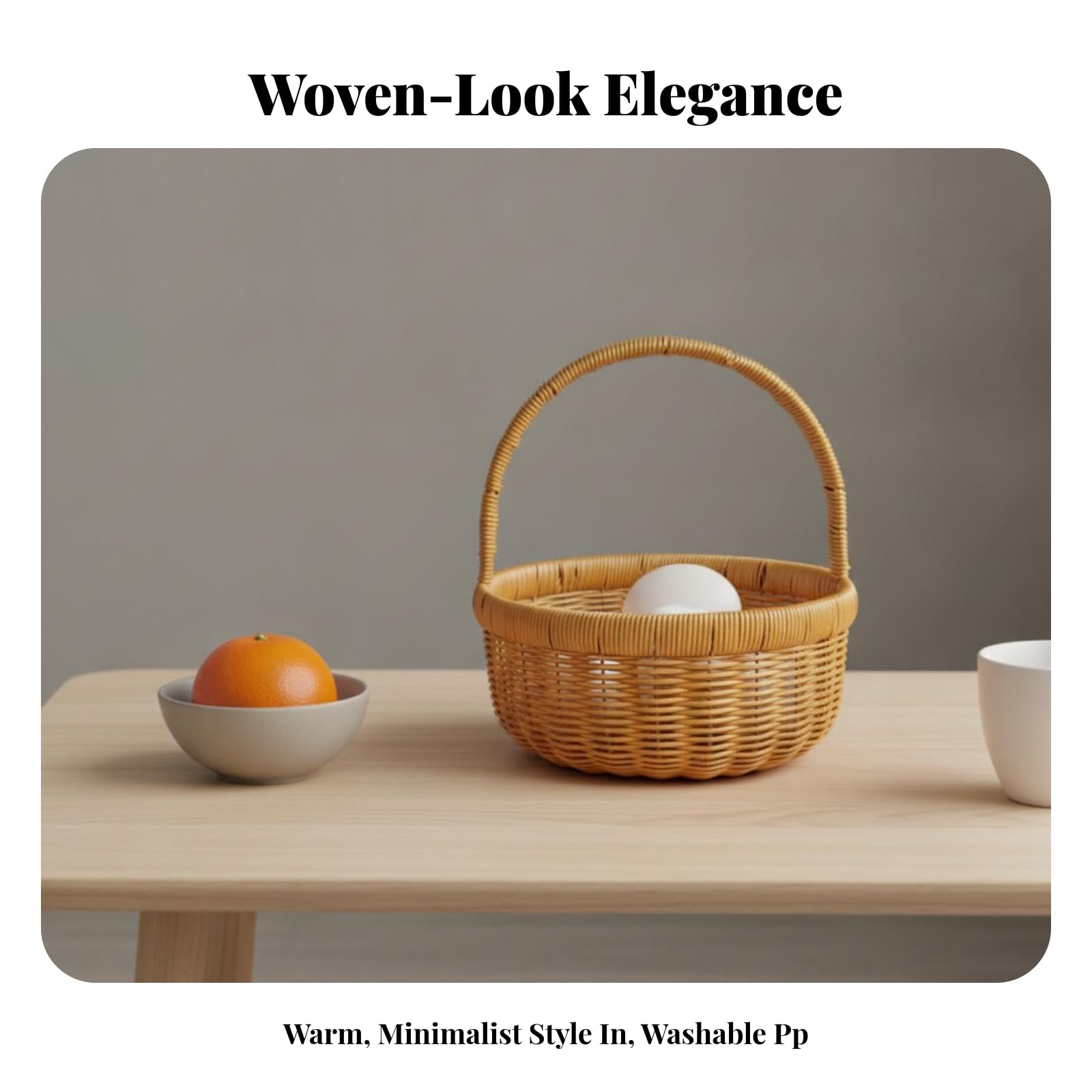 Panier Rond avec Anse Portable, 34cmx15cm