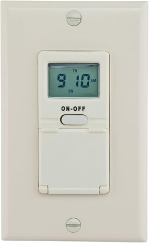 Reliance Controls Corporation WE7000A - Temporizador digital de 7 días en la pared con batería de respaldo, almendra clara