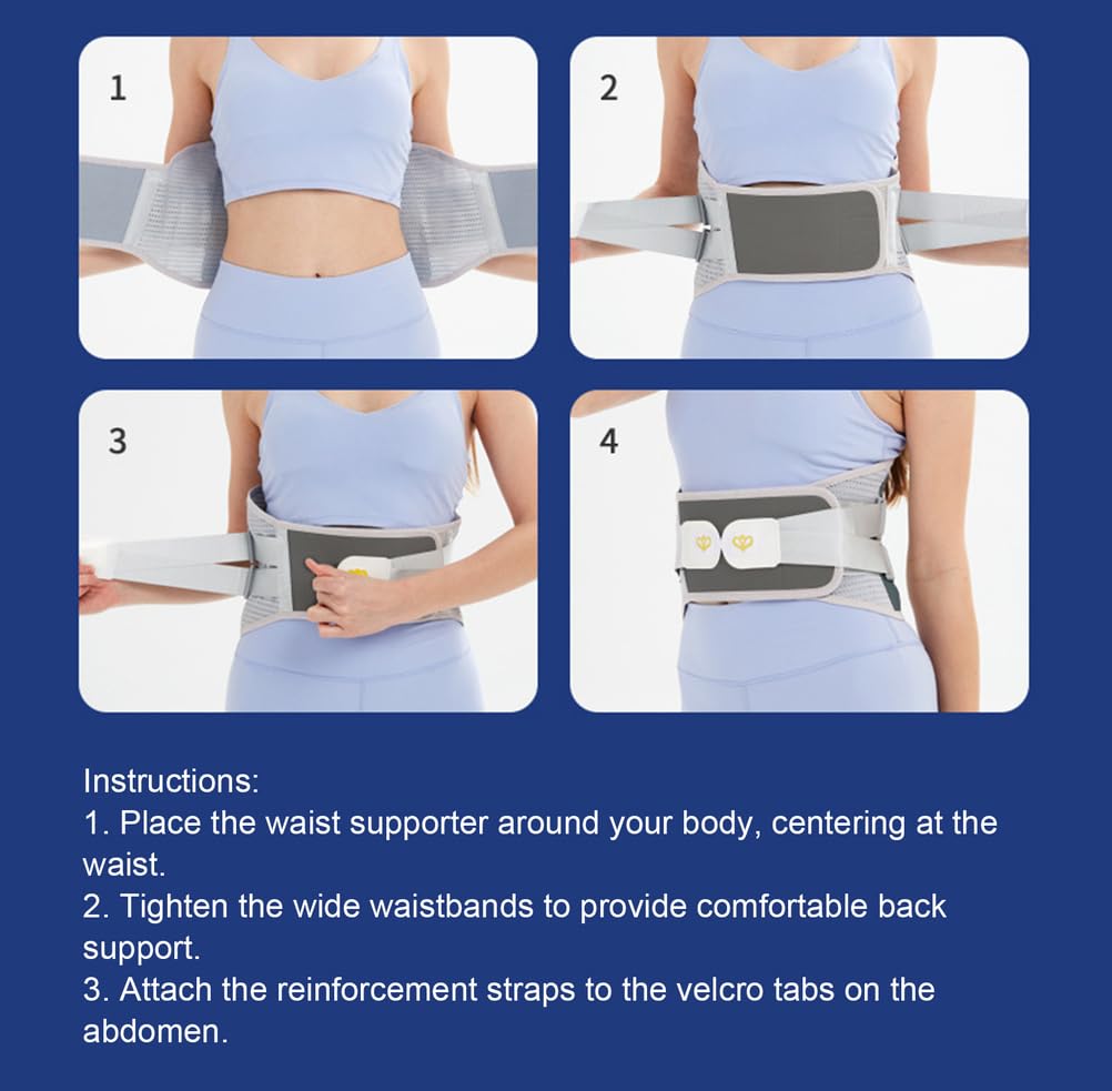 Correttore posturale, tutore ergonomico per la Parte Bassa della Schiena con Cuscinetto Lombare ergonomico, Comoda Cintura di Supporto per la Schiena, Cintura di Supporto Lombare