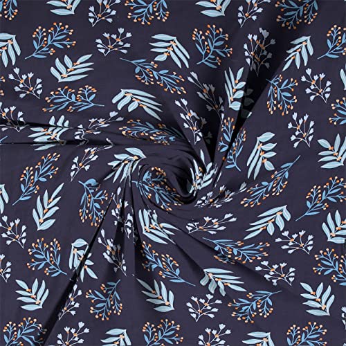 Image of NHD HOME Premium Glace Cotton 180 TC Flat Single Bedsheets Breathable | Wrinklefree (Size-60 X 90 Inch) with 1 King Size Pillow Covers (Size-17 X 27 Inches, Blue Floral Prints)