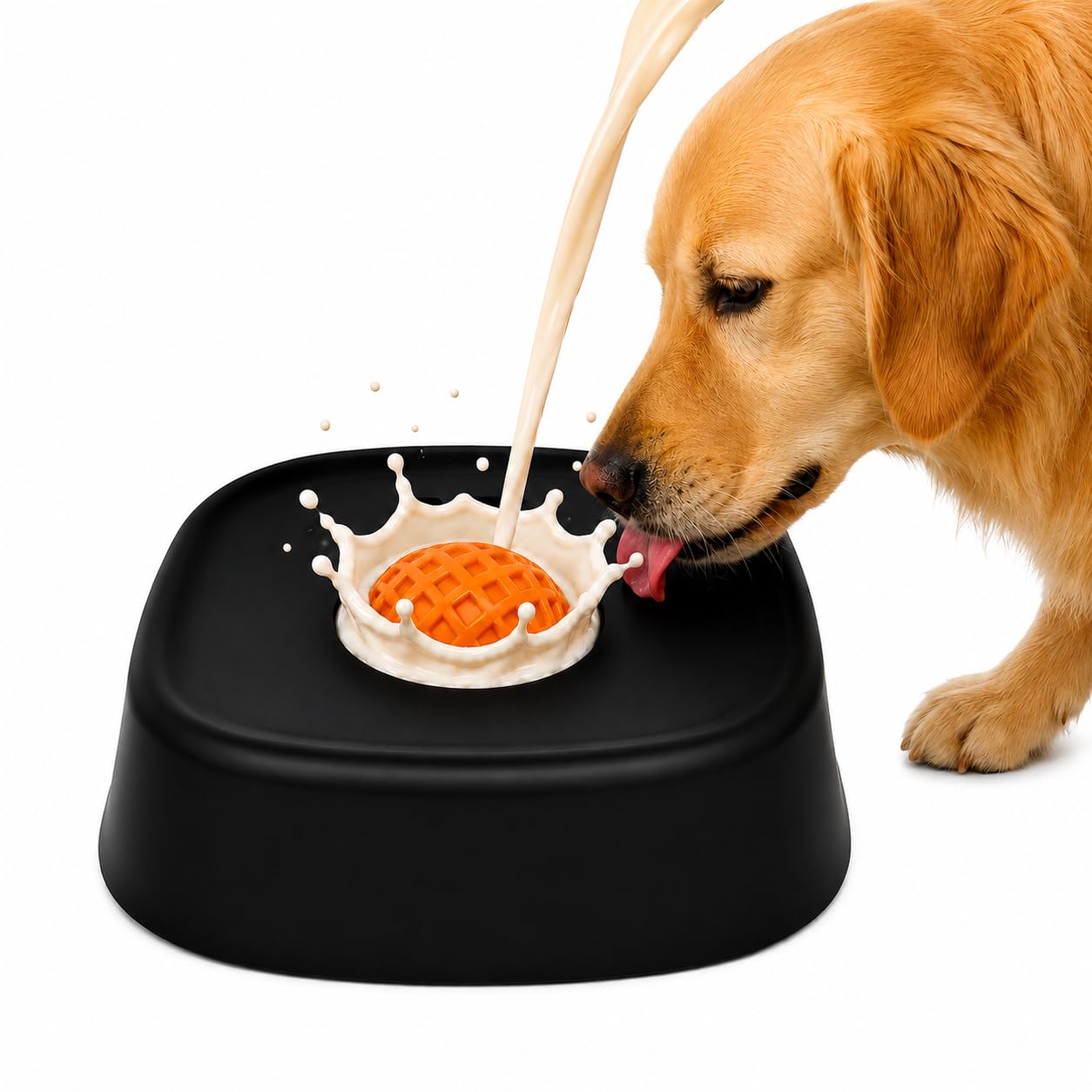 Liquid Slow Feeder Dog Bowl with Floating Ball for Small Medium Large Dogs
