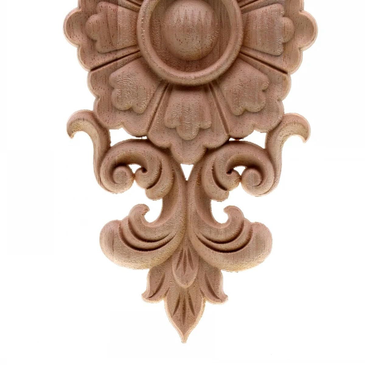 Drewniane aplikacje kwiatowe rzeźbione w drewnie aplikacja drewniana kalkomania meble architektoniczne szafka rama drzwi ściana wystrój domu 37 * 16 cm