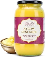 NIYAMAYA A2 Desi Cow Ghee | 1000ml | No Preservatives | 100% Pure and Premium | Cultured Desi Cow Ghee | Bilona Curd Churned | Perfect Aroma & Danedar Ghee | Grass Fed A2 Milk Certified Ghee