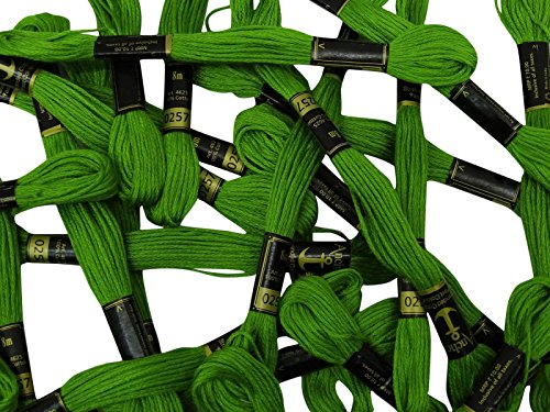 Image of Cross Stitch Hand Embroidery Thread Stranded Cotton Craft Sewing Floss 25 Skeins-Shamrock Green