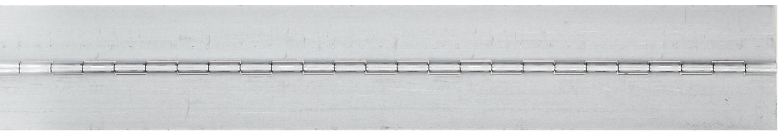 Steel Continuous Hinge Without Holes, Electro-Galvanized Finish, 0.042" Leaf Thickness, 2" Open Width, 3/32" Pin Diameter, 1/2" Knuckle Length, 8' Long (Pack of 1)