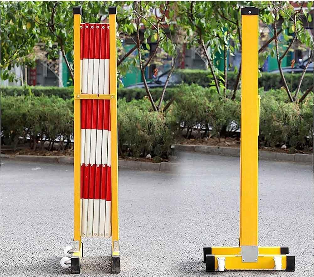 Puerta de tijera portátil retráctil, barrera de tráfico al aire libre, bloque de estacionamiento plegable con valla de entrada alta, 1,2 m x 2 m, ideal para seguridad vial y control de acceso