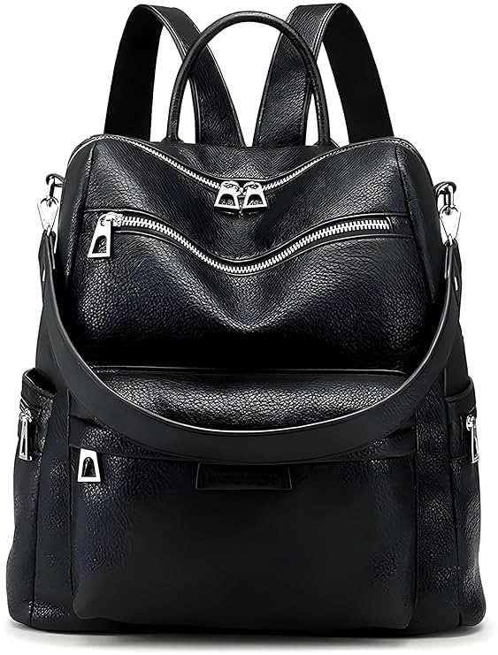 AKSUTI Womens Multipurpose Convertible Fashion Backpack Purse, Satchel Handbag, Shoulder Bag, Travel Bag, Brown (Black) (B0D67CNHFT) Amazon Price History, Amazon Price Tracker