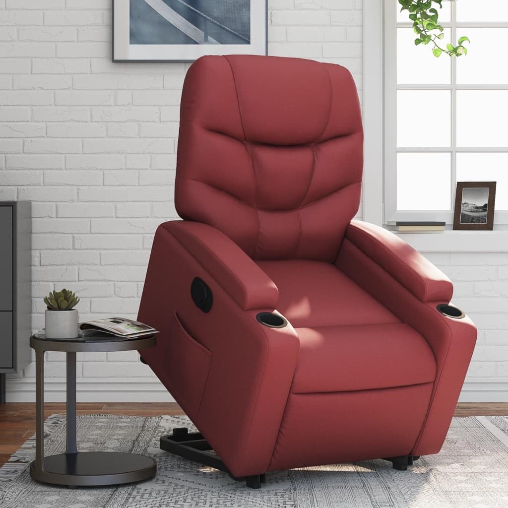 vidaXL Fauteuil Chesterfield-stijl kunstleer wijnrood