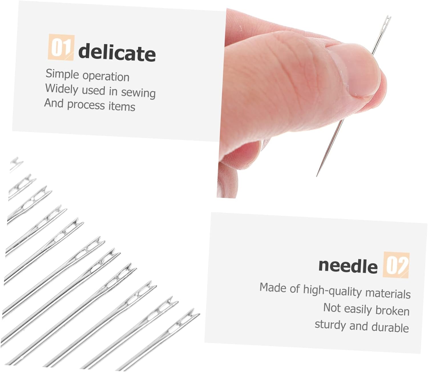 PLAFOPE 120pcs Embroidery Needle Blind Sewing Needles Blind Stitching for Crafts