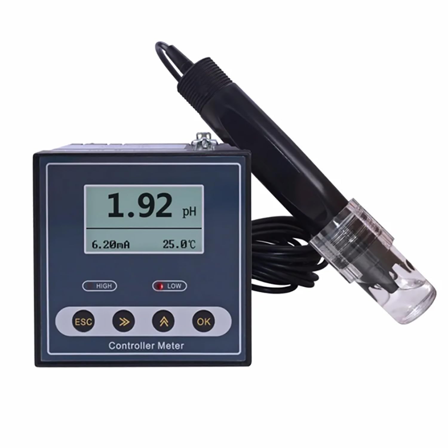 TsoLay Benchtop Lab PH Meter, Digital PH Tester with LCD Display Screen, ±0.02 PH Accuracy and 0.01pH Resolution, 0.00~14.00PH Measurement Range and Easy Calibration for Environment
