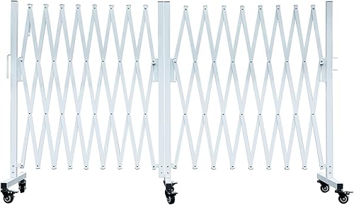 Miniatura 4 de Puerta de barricada extensible de metal, diseño giratorio, puerta de barrera de seguridad móvil, puertas de acordeón para interiores y exteriores,