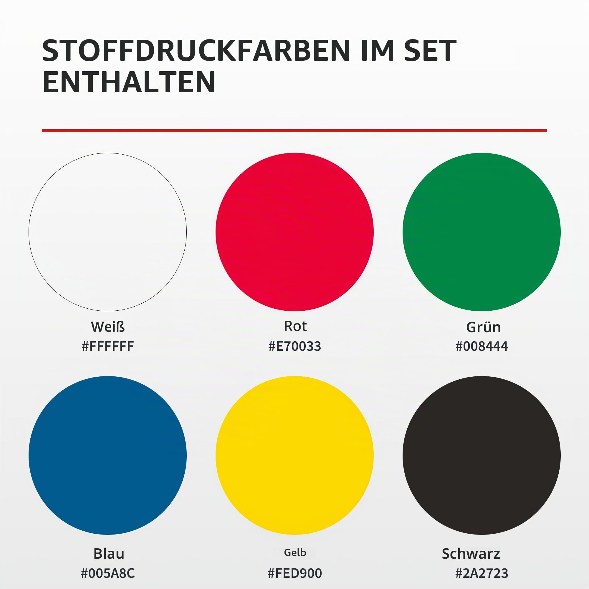Speedball Stoff- und Papierblockdruckfarben-Set, 6 x 37 cc, 35,4 g Tuben, blau, gelb, grün, weiß, schwarz, Stoffblockdruckfarbe, Blickdicht, Stoffdruckfarbe, kein Hitzeset, berührungstrocken