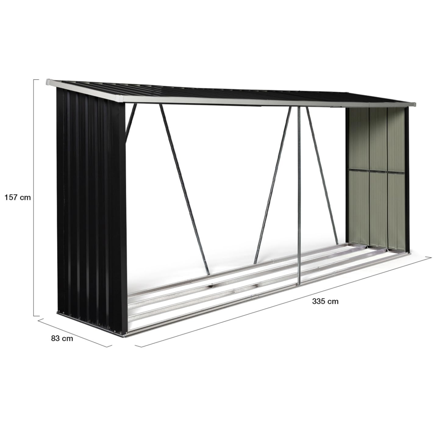 IDMarket - Abri de Stockage 4 m³ Gris en Acier galvanisé pour bûches