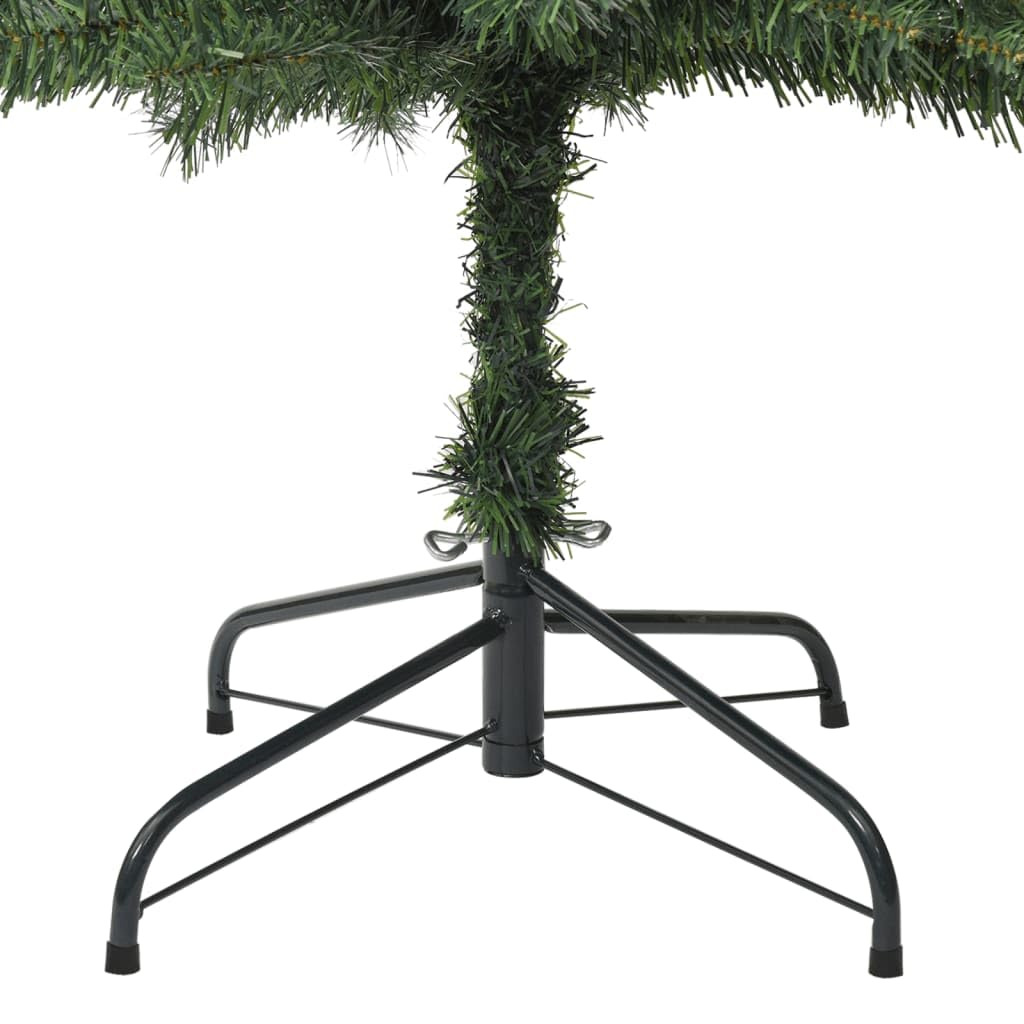 Árbol de Navidad artificial delgado de 300 cm, con soporte de metal, puntas de PVC natural, diseño que ahorra espacio, abeto verde para interiores y exteriores