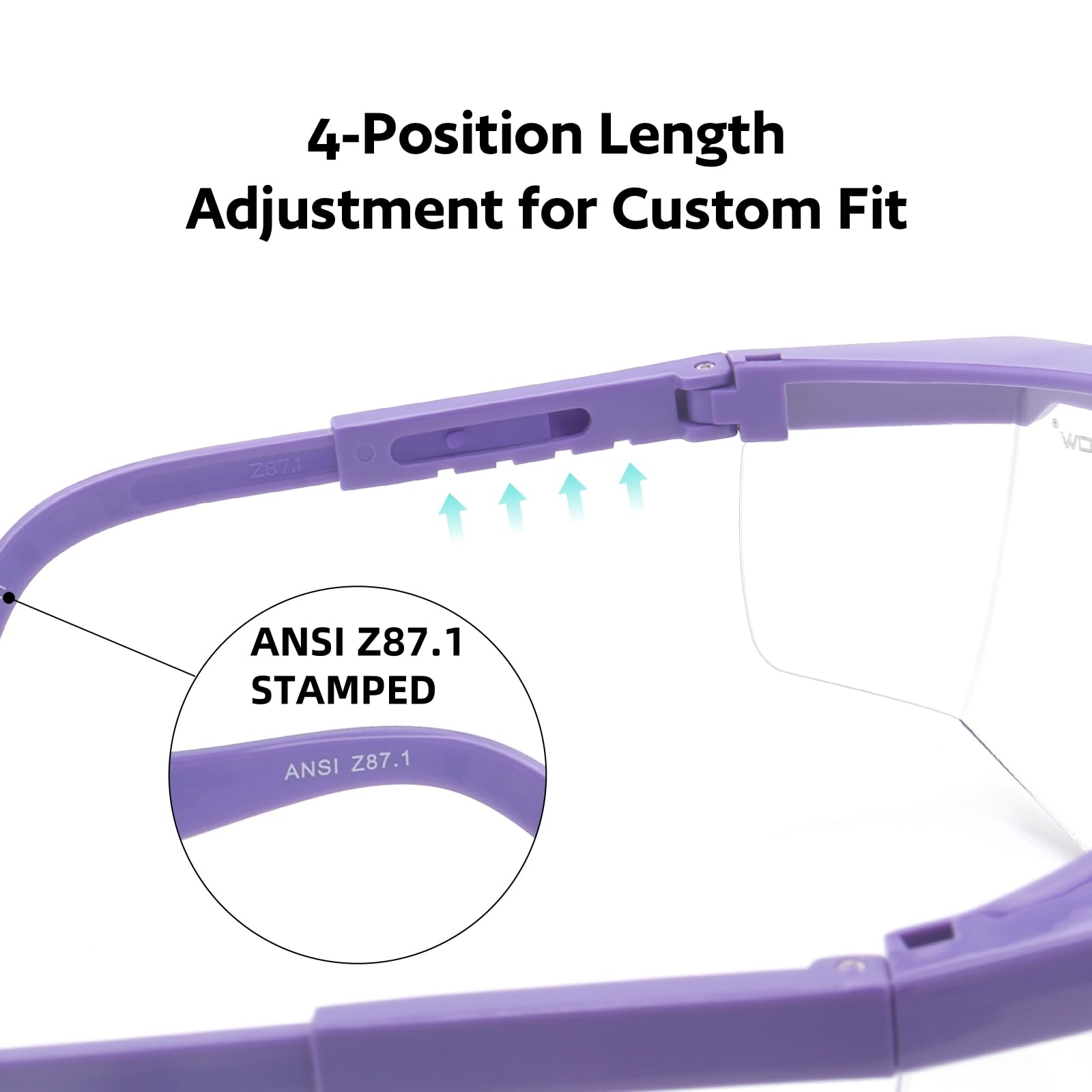 UKNOW Gafas de seguridad antivaho ANSI Z87.1, gafas protectoras ajustables, lentes transparentes de laboratorio, paquete de 2