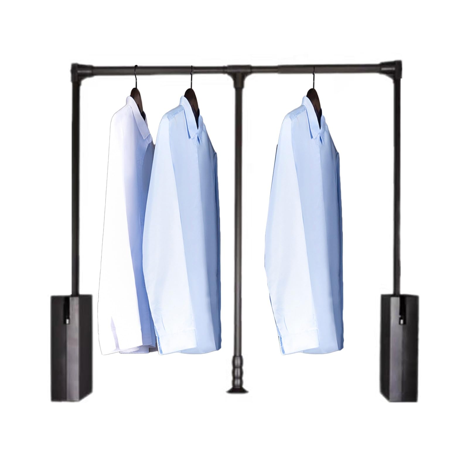 GTHTUHFD Adjustable Pull Down Closet Rod With Flared Handle, Damping Buffer, Space Saving Solution For Most Wardrobes Color 1-510-660mm