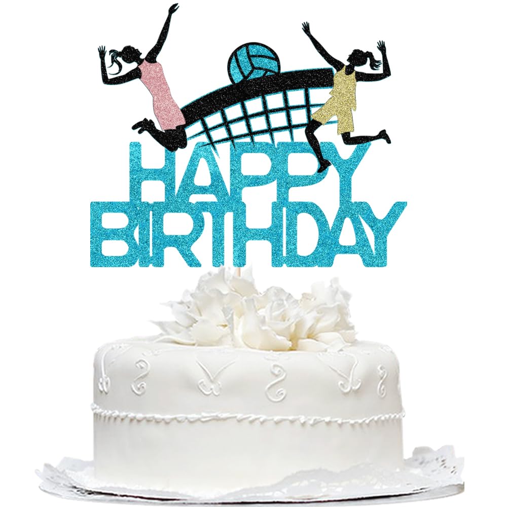 Bekaterea Volleyball Happy Birthday Cake Topper,Volleyball Player Cake Decor,Volleyball Theme Baby Shower Sport/Birthday Party Cake Decorations Supplies