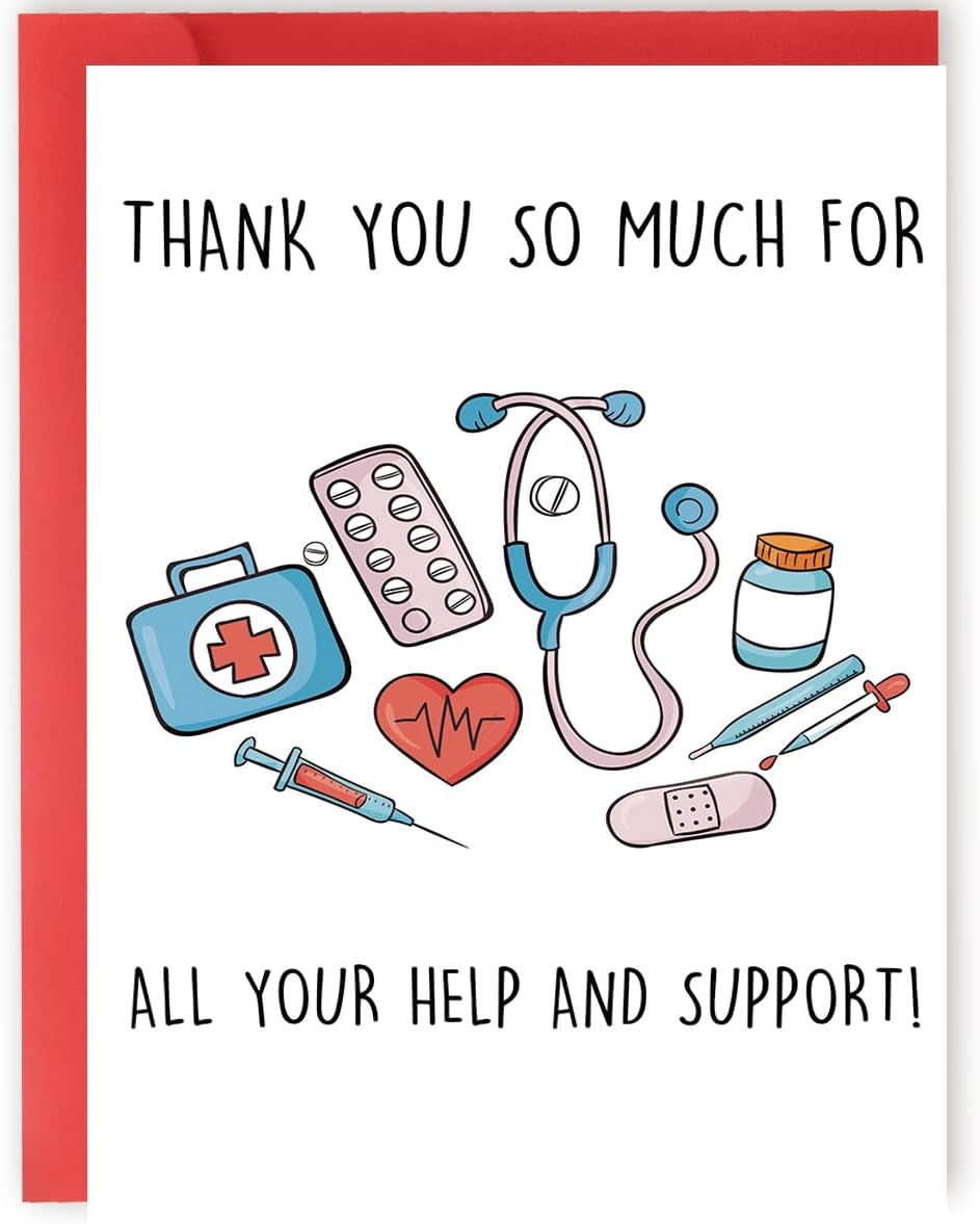 YiKaLus Cute Thank You Card for Doctor Nurses, Appreciation Gifts for Women Men, Medical Staff Appreciate Greeting Card, Perfect Doctors Day Gift Idea for Doctor Staff