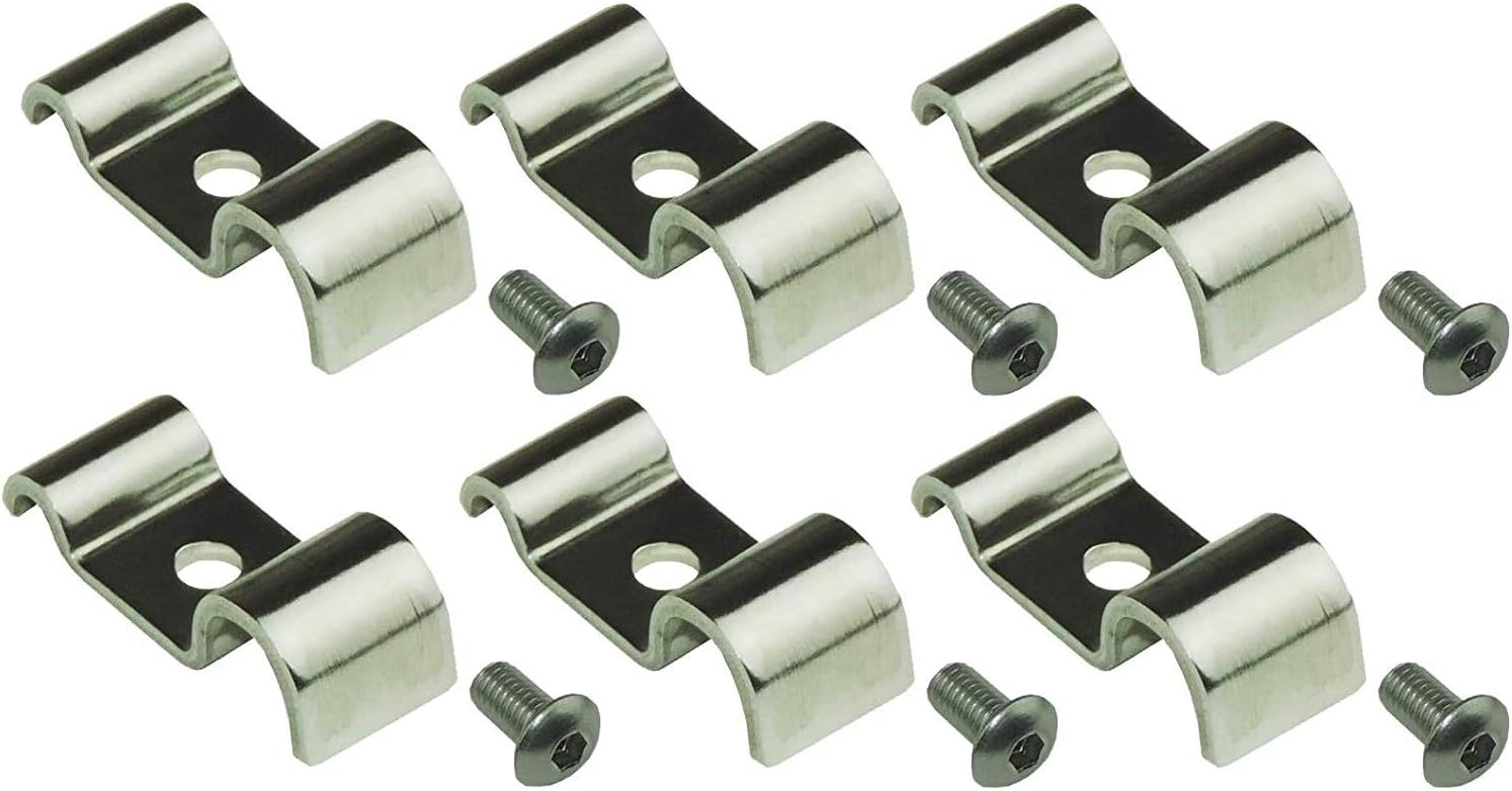 Inline Tube Replacement For (D-8-2 & D-8-3) 3/16-3/8" Stainless Steel 12pc Brake Line Clamps and Screws