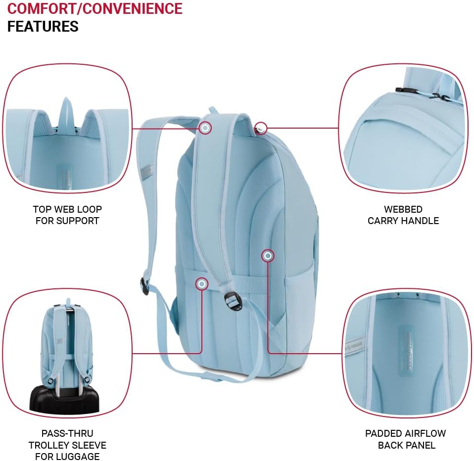 SwissGear 8117 Laptop Backpack, Light Blue, 17.75 In - Image 2