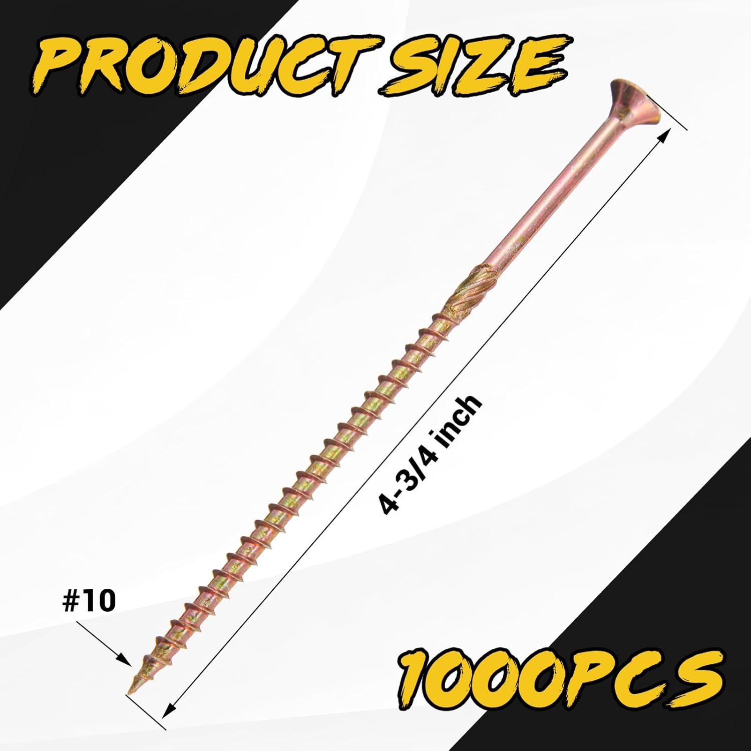 Blulu 1000 Pcs Multi-Purpose Deck Screws, Coated Exterior Star Drive, Decking Wood Screws with Protective Coating for Construction, Repair