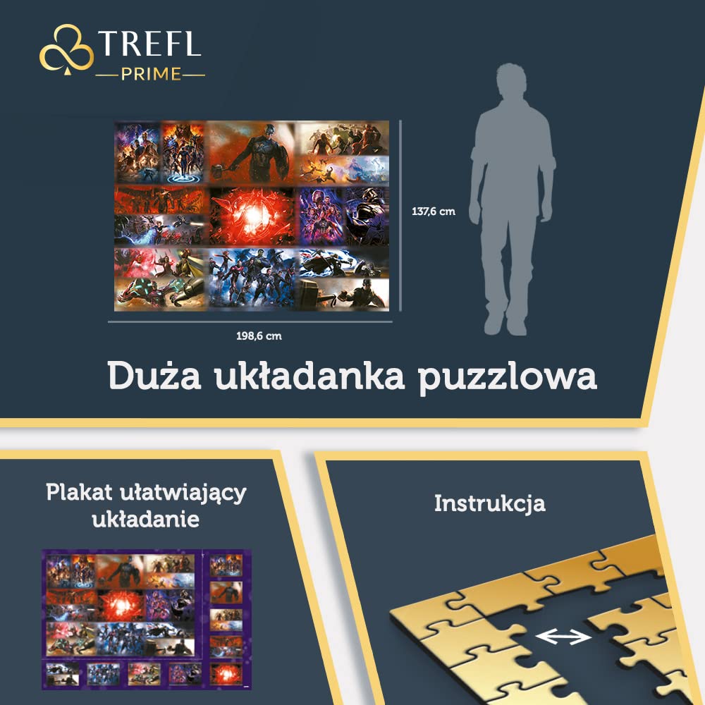 Trefl Prime - Puzzle UFT: Marvel, The Ultimate Marvel Collection - 13500 Elementów, Duża Układanka, Najgrubsza Tektura, BIO, EKO, Kolaż z Superbohaterami, Rozrywka dla Dorosłych i Dzieci od 12 Lat