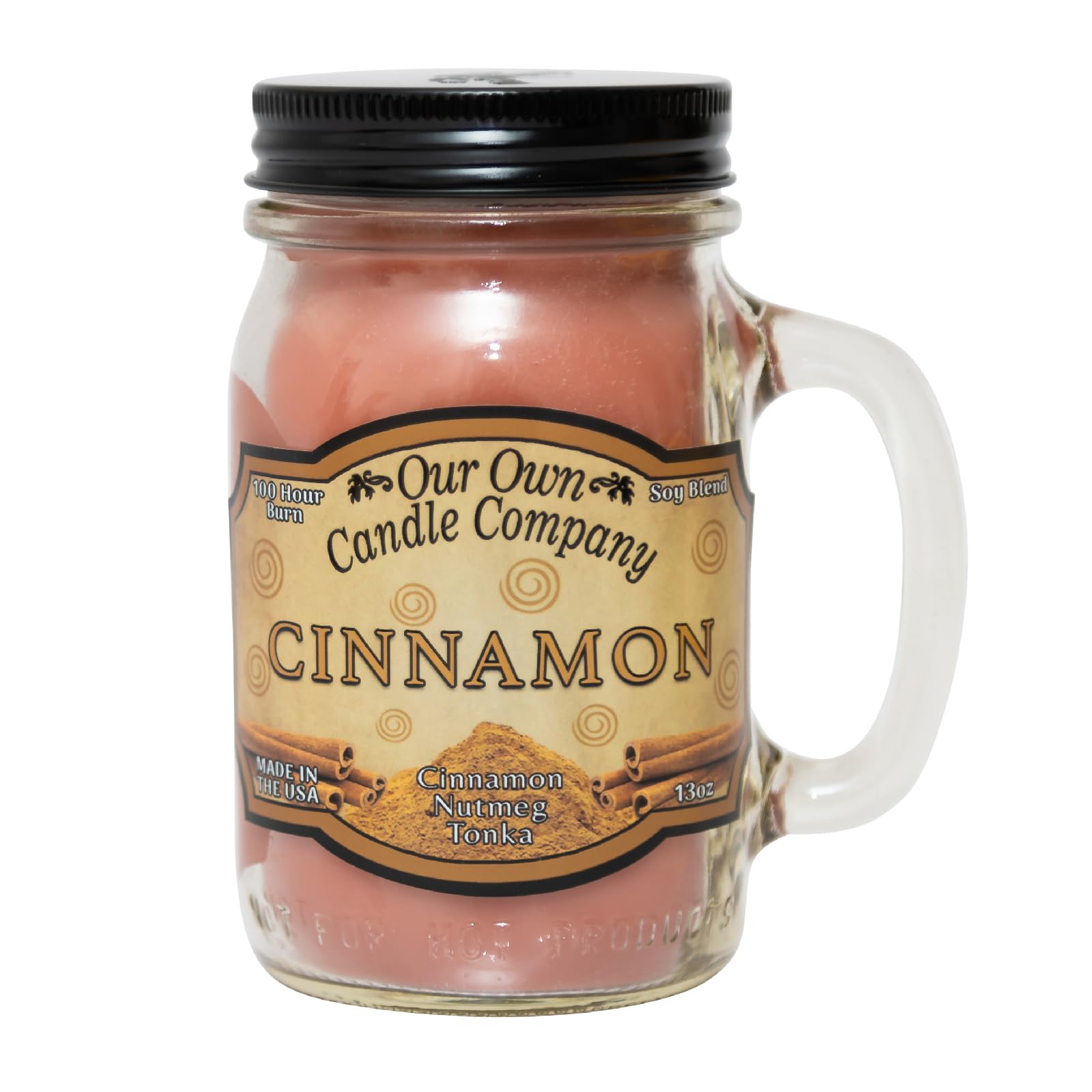 Our Own Candle Company Large Cinnamon Candle, Red