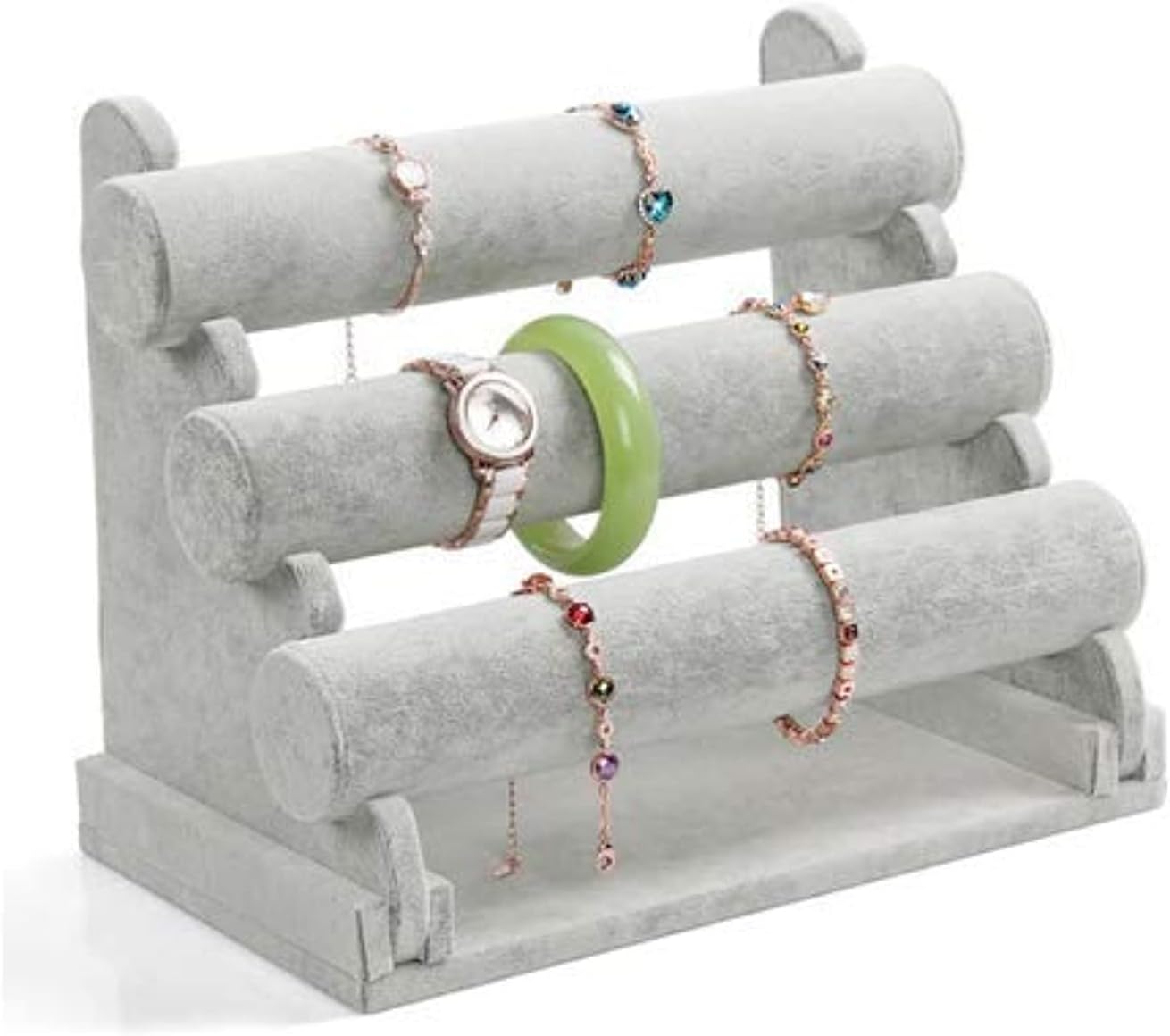 3 Layer Detachable Velvet Jewellery Stand