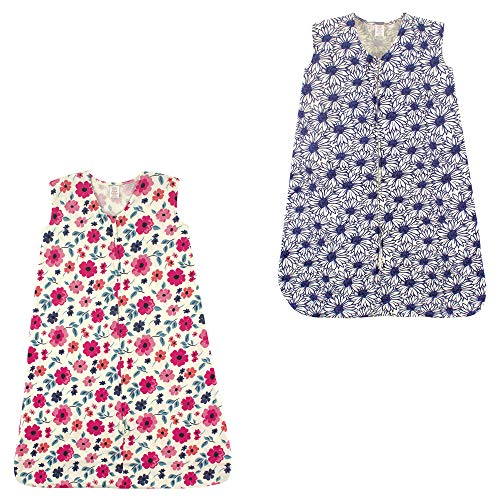 Image of Touched by Nature Baby Organic Cotton Sleeveless Wearable Sleeping Bag, Sack, Blanket, Garden Floral And Daisy 2-Pack, 12-18 Months