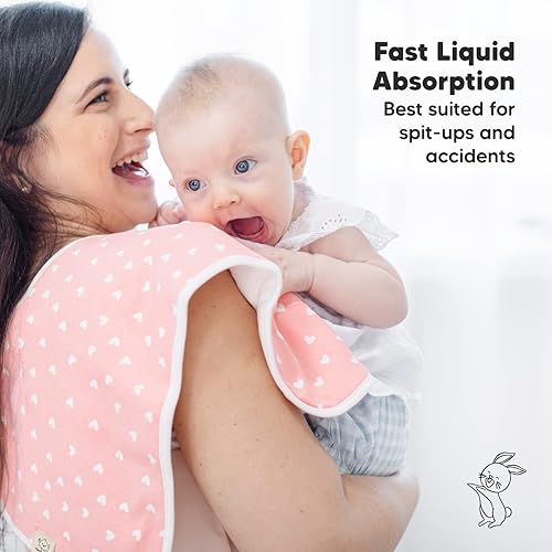 Vista 95 de Paños orgánicos para eructos para bebés niños y niñas, paquete de 5 paños de algodón súper absorbentes para bebés, trapos suaves y afelpados