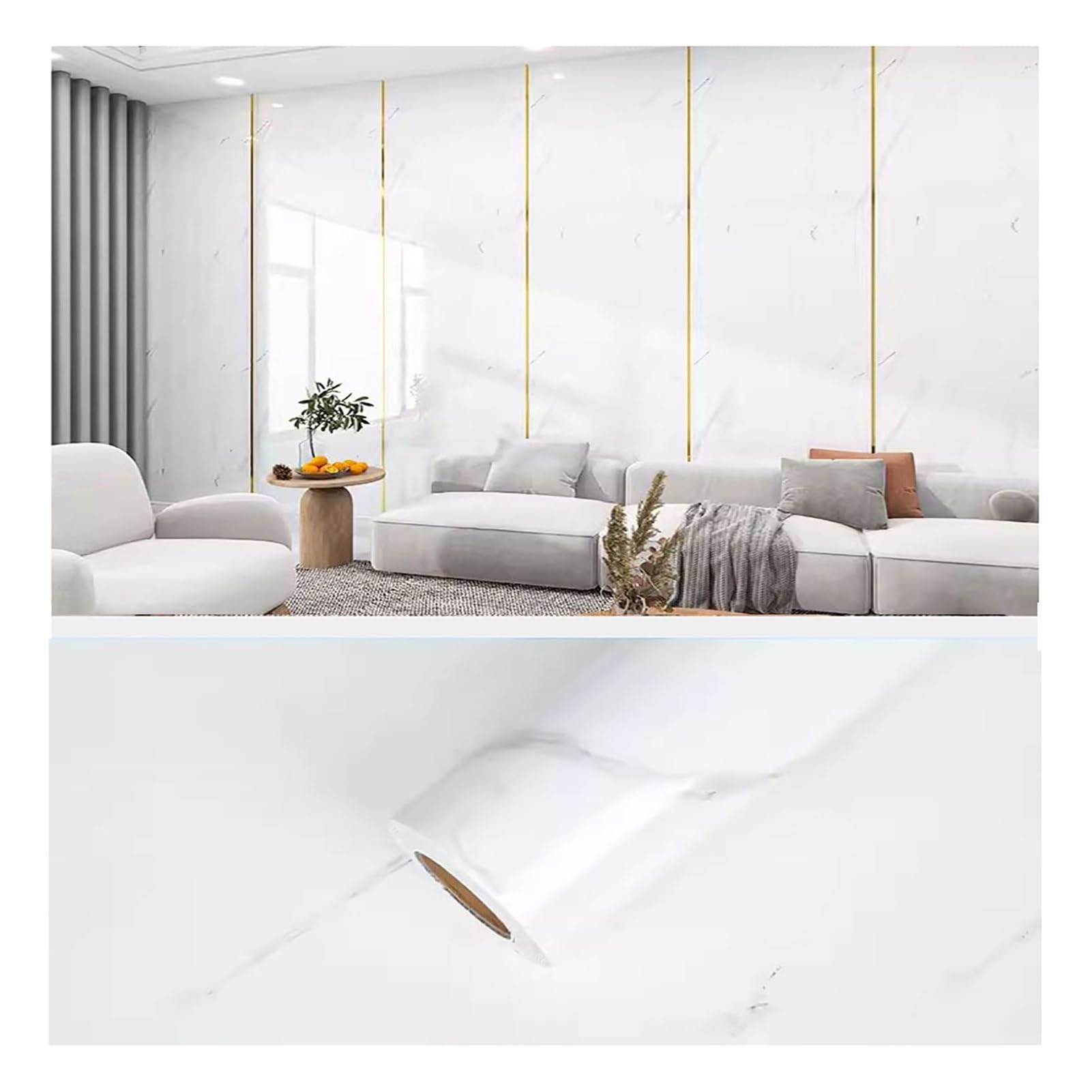 BESNUT Soundproof&Cuttable Marble Sticker, Peel and Stick Wallpaper, Kitchen Peel Stick Backsplash Wall Panel,Self-Adhesive Background Wall Decorative (Color : #3, Size : 3x0.6m/9.84x1.97ft)