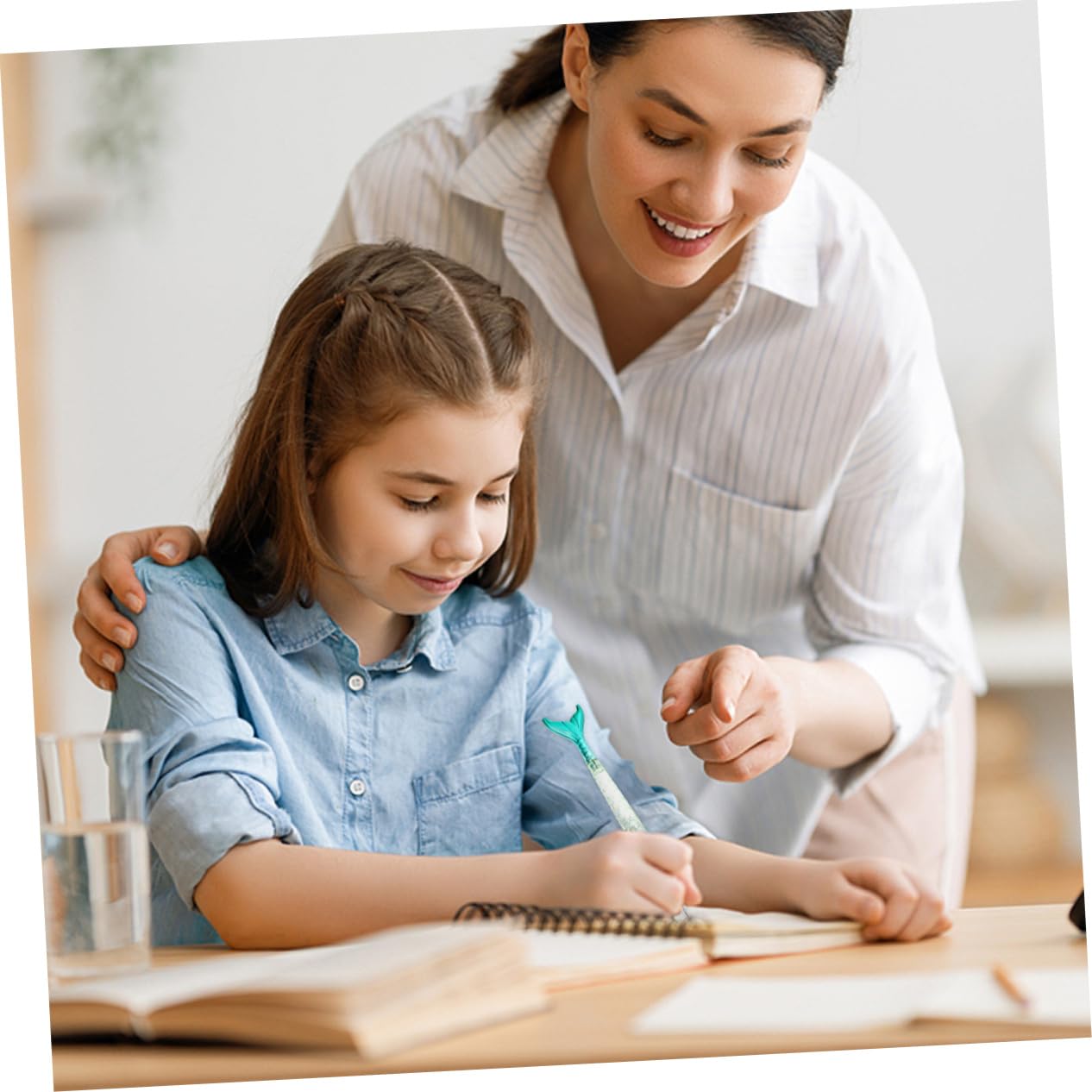 TEHAUX 3ensembles Stylos à Bille Et Gel Forme De Sirène Créatif Fournitures Scolaires Colorées Pour Étudiants