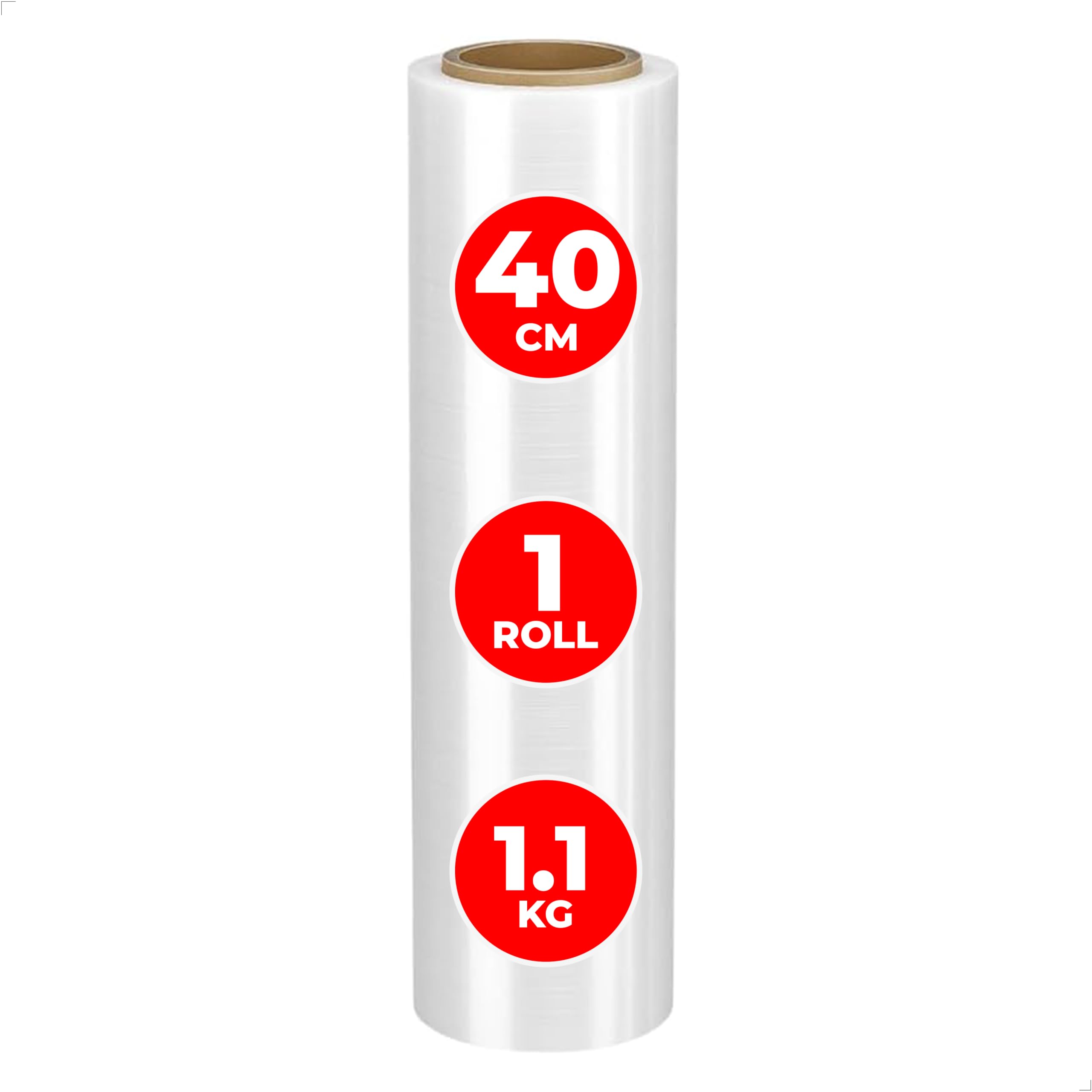 Heavy Duty Stretch Film Wrap 400MM x 200M | Multipurpose Clear Pallet Stretch Wrap Film | Extra Strength & Thickness Plastic Wrap | Clear Shrink Wrap | Perfect for Household, Pallet Packing - 1 Roll