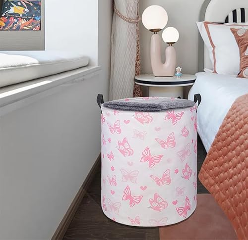 Miniatura 3 de Cesta de almacenamiento impermeable de lona duradera de 19.7 pulgadas para habitación de niñas, cesta de almacenamiento para ropa sucia, juguetes de