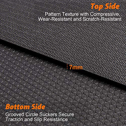 Large Exercise Mat 8'x5'x7mm Workout Mat for Home Gym Mats Exercise Equipment Gym Flooring Rubber Fitness Mat Thick Yoga Mat for Weightlifting, Cardio, Jump Rope, Treadmill, Plyo, MMA, Stretch, Dance, Pilates, Non-Slip, Shock-Absorption, Durable, Shoe-Friendly