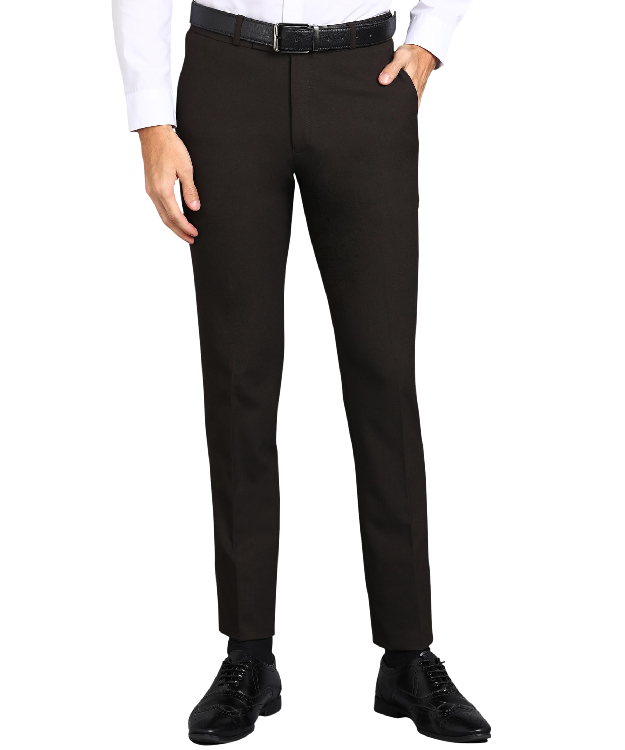 Stylish Slim Fit Polyester Lycra Stretchable Formal Pant for Men | Mens Fashion Plain Solid Wear Dress Trousers Pants for Office or Party-image-36