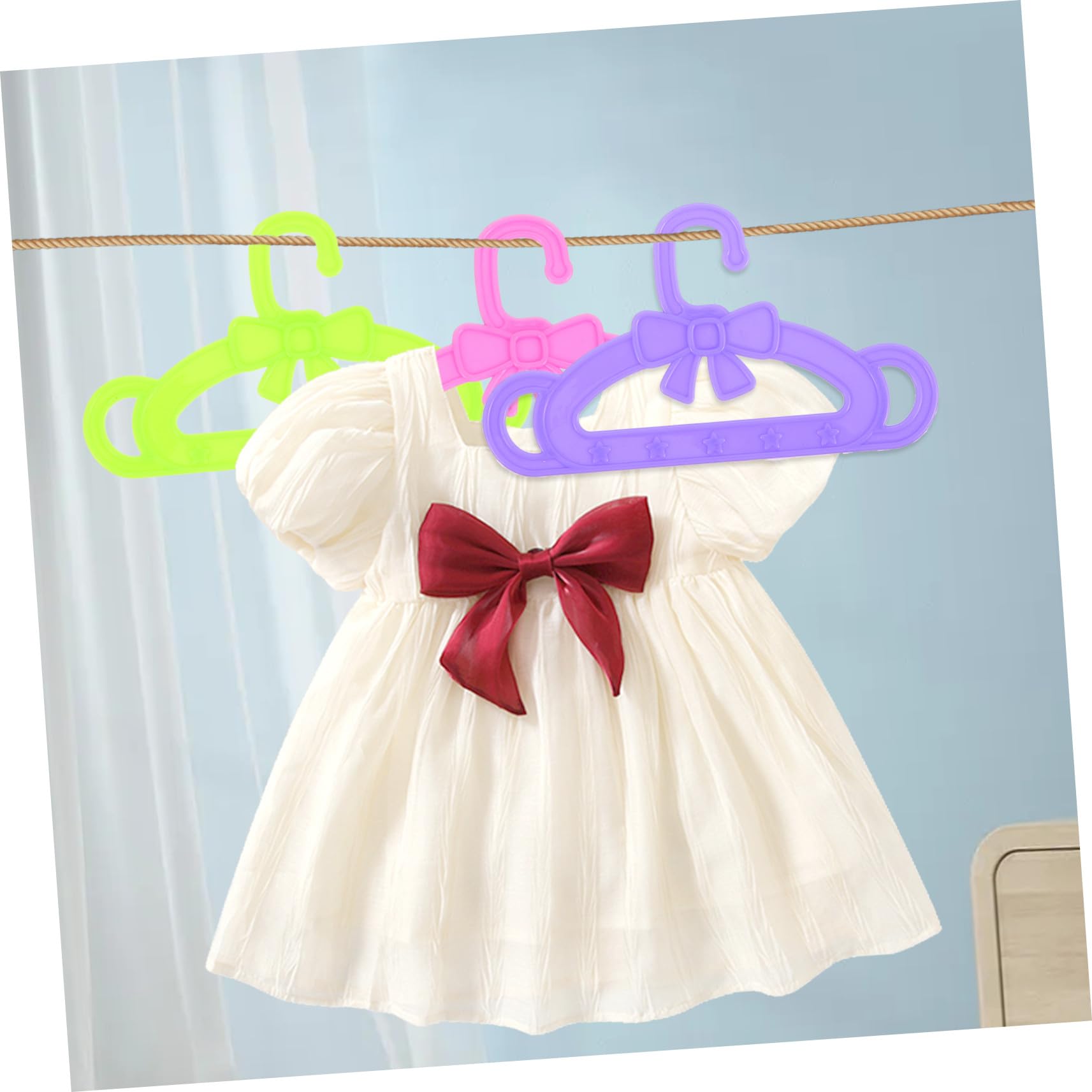 BESTonZON Perchas para Trajes y Ropa De Muñecas 15 Piezas De Plástico, para Niños, para Mantener Orden Cuarto De Juegos