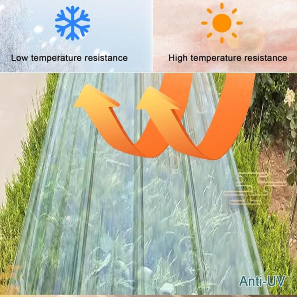 Paneles de techo corrugados de plástico transparente, paneles de fibra de vidrio resistentes a la lluvia y a los rayos UV para cobertizos de invernaderos