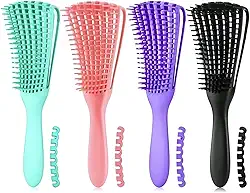 Escova Polvo Desembaraçadora Ajustável 8 Garras para Cabelos Cacheados, Lisos e Ondulados – Pente Antiestático com Pega Ergonômica - Cores Sortidas - TONSHOP