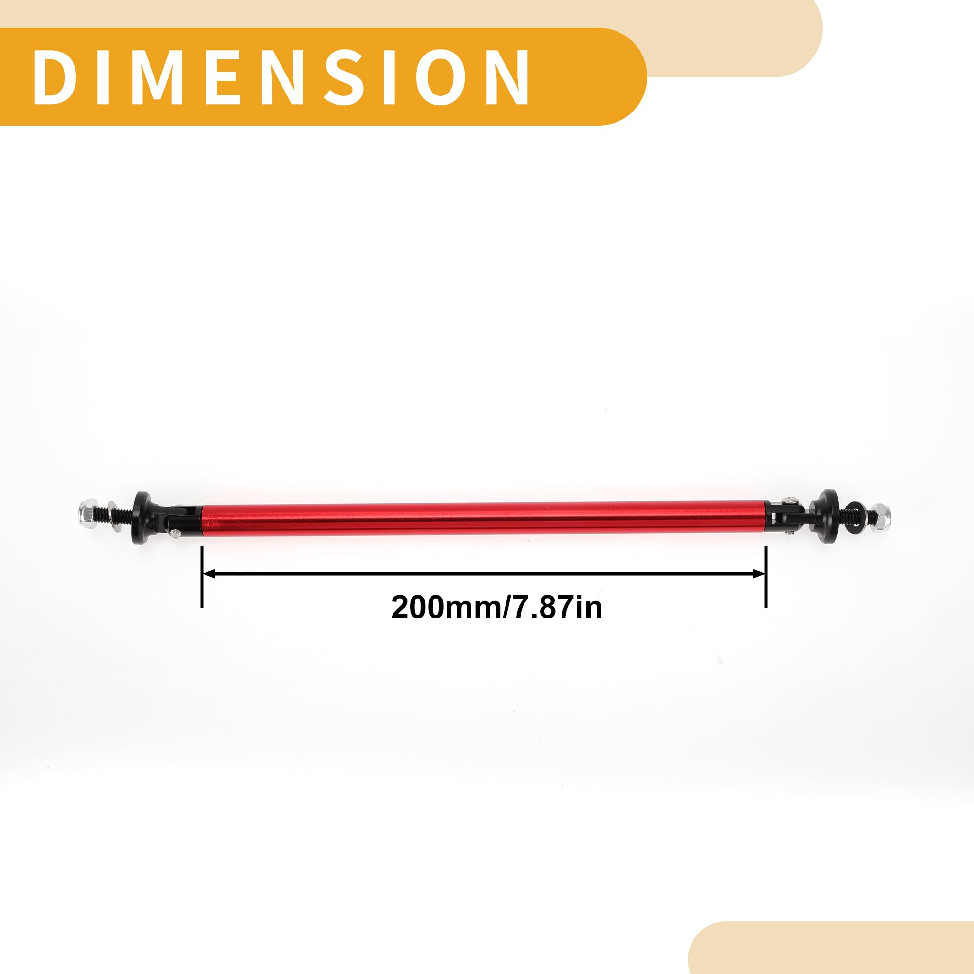 Barras Refuerzo Ajustables para Divisor Parachoques 2Pcs Rojo | Aleación De Aluminio, 200Mm, Universal Para Coche Suv Camión, Requiere Perforación De Agujeros
