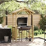 Homgoday Casetta per Barbecue Marrone 133.5 x 63 x 200 cm