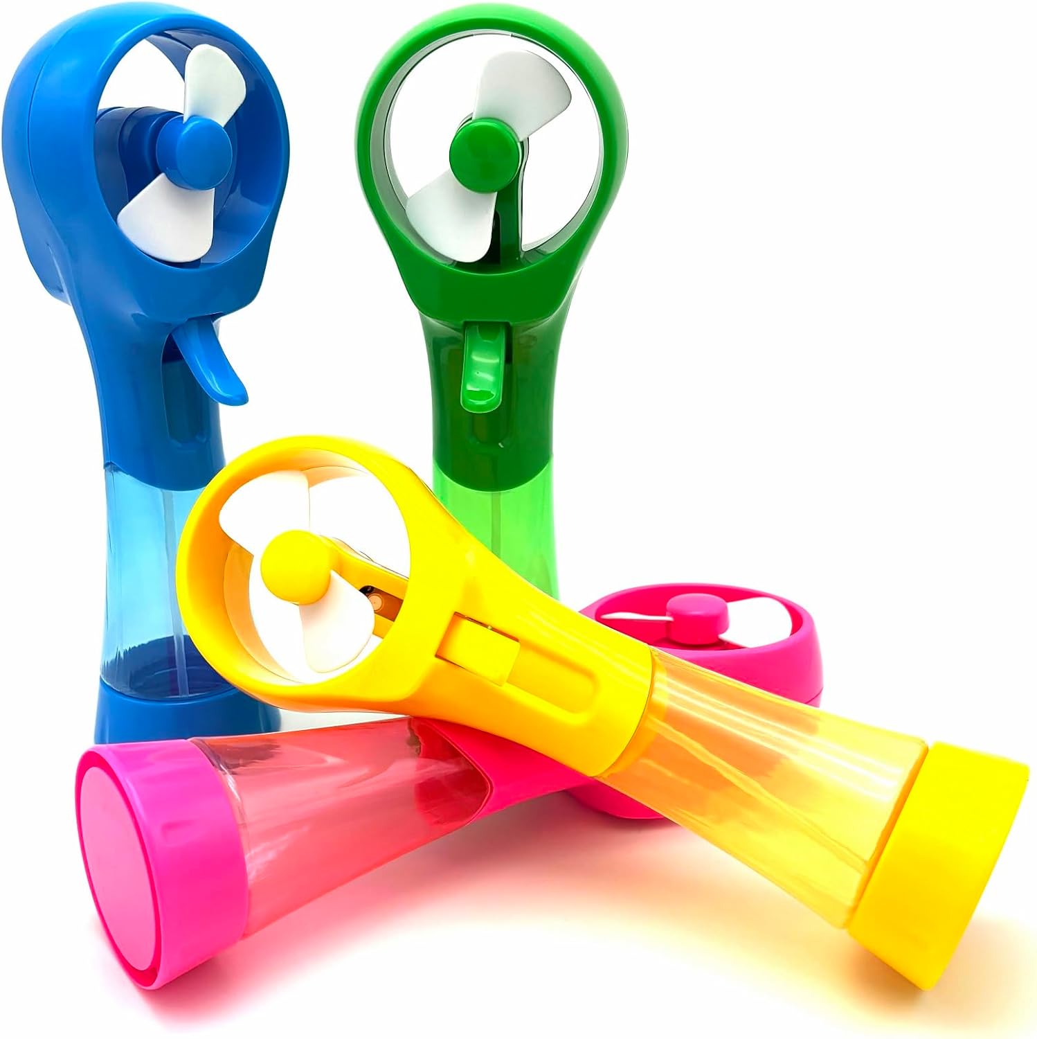 Handheld Misting Fan Portable Rechargeable Water Spray Fan for Outdoor Adventures, Travel and Pool (Blue/Green/Yellow)