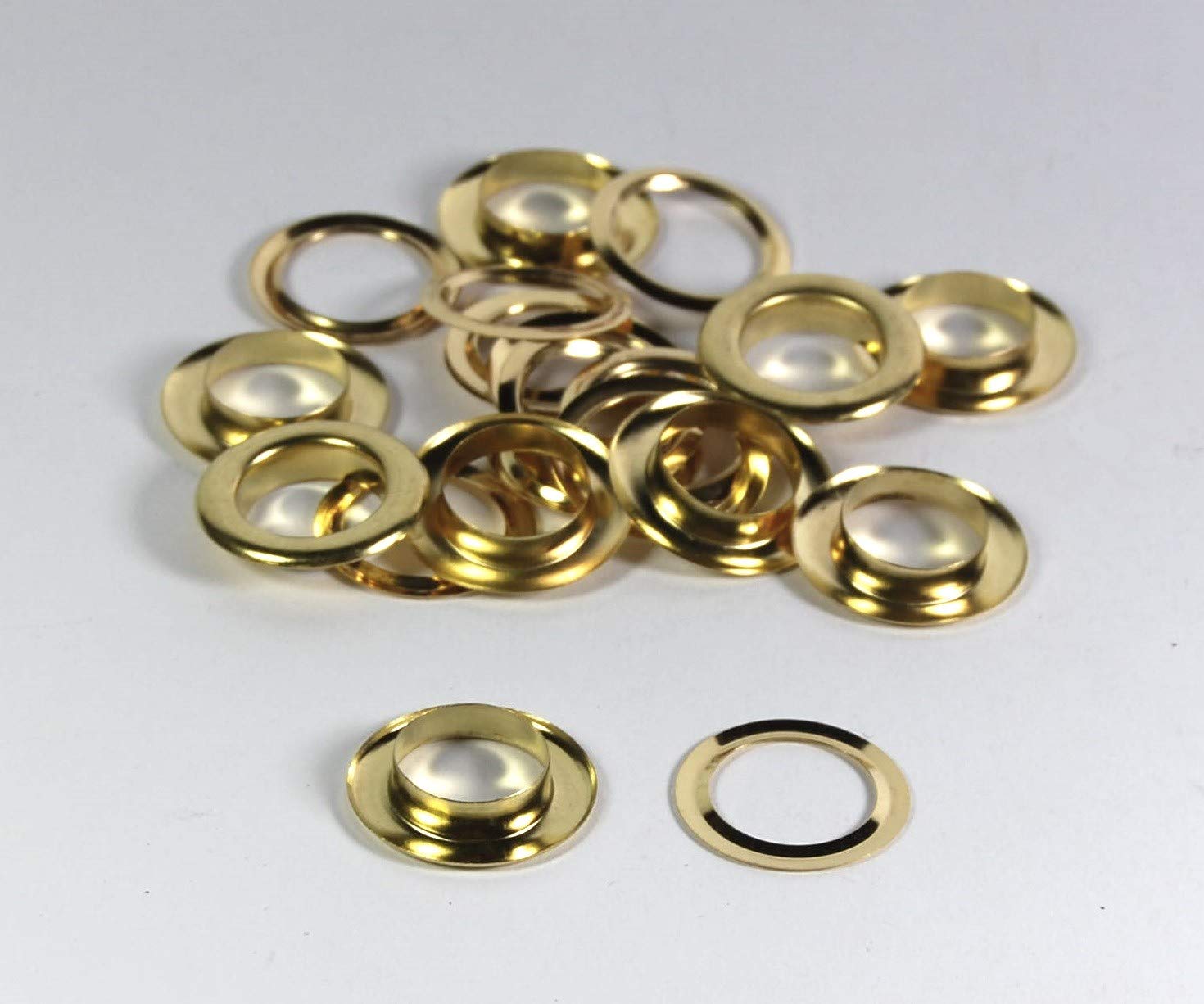 Celloexpress Gold 10Mm Brass Metal Eyelets Grommets & Washer Findings - For Leather Craft Clothing Flags Banners - Pack Of 10