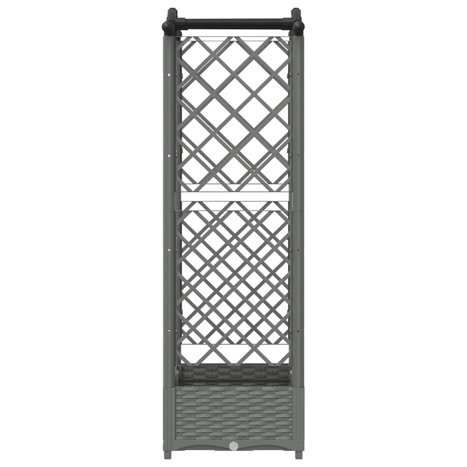 Aiuola rialzata con traliccio e tetto, grigio chiaro, 124 x 40 x 123 cm, in polipropilene