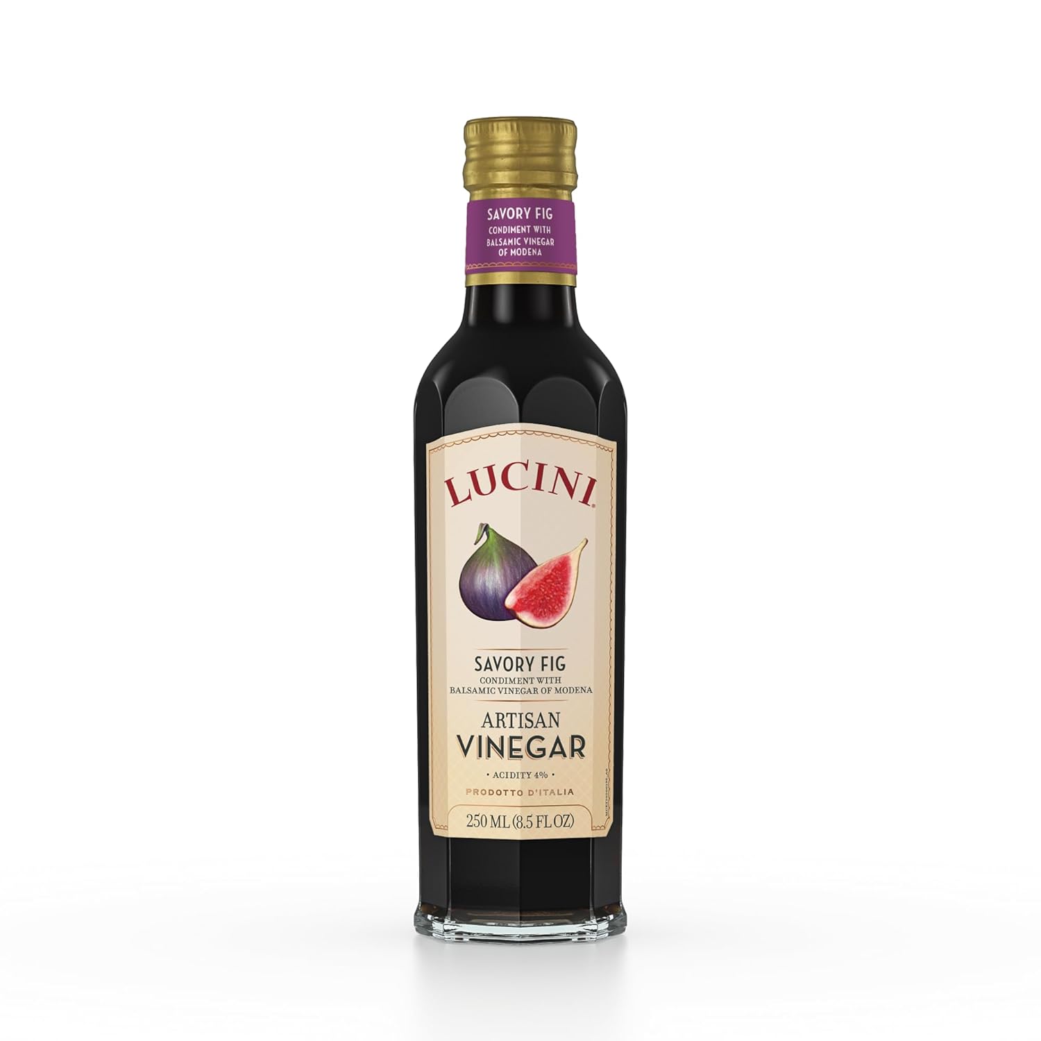 Lucini Aged Balsamic Vinegar of Modena - Italian Balsamic Vinegar – Aged Balsamic Vinegar from Modena Italy - Non-GMO Verified, Whole30 Approved, 250mL (Pack of 6)